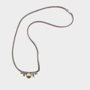 Vintage Sterling Silver Pearl Necklace